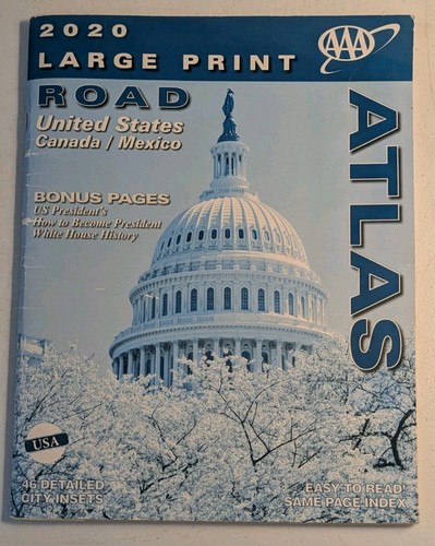 AAA Road Atlas 2020 Large Print Bonus Pages Us President White House History 