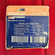 Partners Choice Liquid Line Filter Drier 01-0788 3/8 in 16 cu in 680 PSI 010788