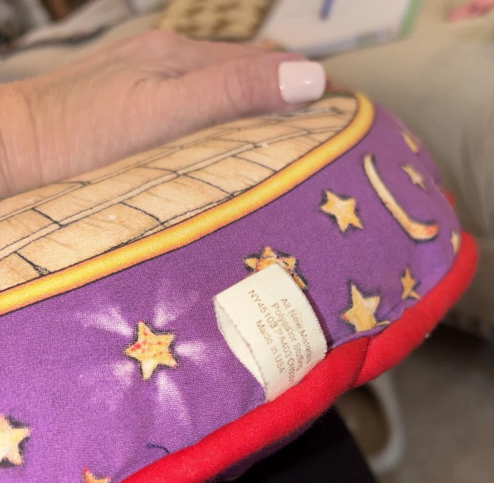 复古 Mary Engelbreit Believe 枕头圆形家庭作品 1994 年圣诞节 — 第 4/4 张图片