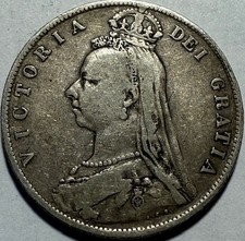 GREAT BRITAIN - Queen Victoria - Silver (1/2) Half Crown - 1890 - Km-764 !
