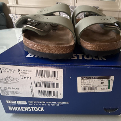 Birkenstock Arizona Big Buckle Pure Sage Leather Women s 9-9.5/ EU 40 Narrow