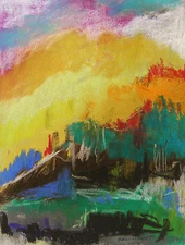 ORIGINAL  Landscape Pastel Painting JMW art John Williams Impressionism art