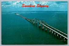 Postcard Sunshine Skyway Florida Bridge Chrome RPPC