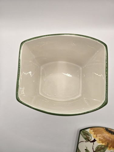 Casafina Portugal Handpainted Canisters Set Of 3 Yellow Flower Green Trim - Picture 15 of 24