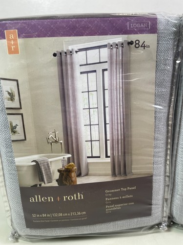 Allen+Roth LOGAN 52"x84" Solid Gray Grommet Top Panels #2857165 (Lot of 2) - Picture 6 of 10