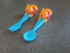 Vintage Disney Winnie the Pooh Childs Dimensional Spoon  Fork Set