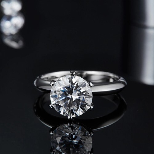 HMJ Real 3CT Moissanite Diamond Women's Wedding Engagement Ring GRA Certificated - Picture 16 of 25