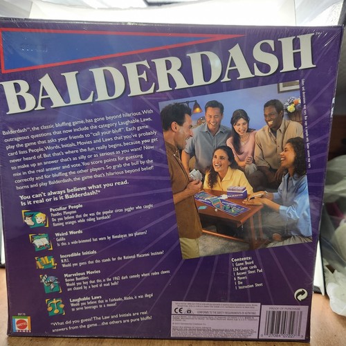 Mattel Balderdash Board Game 2003 5 categories Family Game Night Factory Sealed - Picture 2 of 2