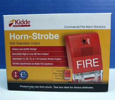 NEW Kidde EG1RF-HDVM  Fire Alarm HORN-STROBE  Multi-Cd, Red, Fire, 24 Volt DC
