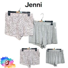 NWT Jenni S 2-Pack  Super Soft Pajama Shorts Leopard & Gray 100141153 $40