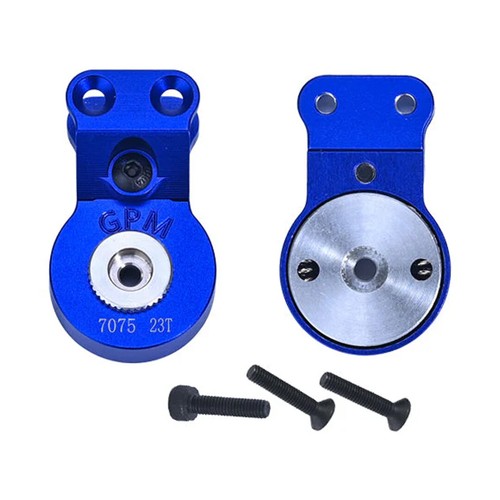 NEW GPM Alum 7075 Servo Saver Steering 23T Blue w/ Built-In Spring for Arrma Gor - Picture 3 of 3