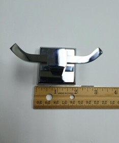 Aqua Nuon Double Robe Hook Solid Brass Polished Chrome Finish