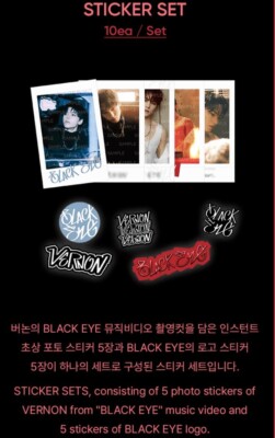 VERNON SEVENTEEN BLACK EYE OFFICIAL MD GOODS Sticker Set SEALED | eBay