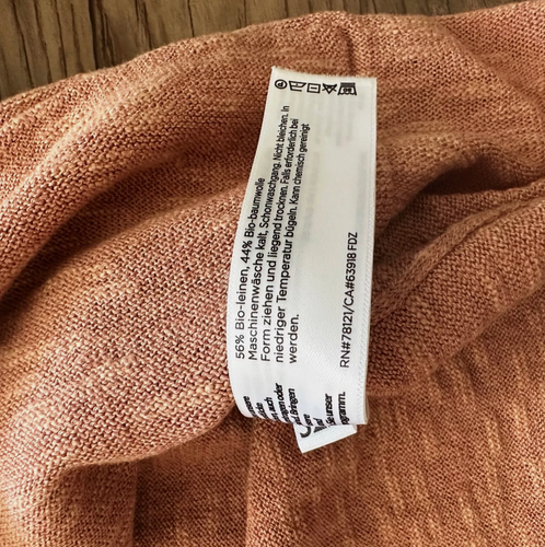Eileen Fisher Knit Shirt Organic Cotton Linen Slub Boxy Pocket Light Terra Cotta - Picture 6 of 6