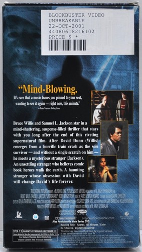 Unbreakable - VHS - Bruce Willis - Samuel L. Jackson - M. Night Shyamalan - Picture 2 of 3