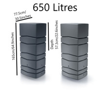 Rainwater Tank,Water Butt Garden Large Plastic Inc Connection kit 350L,450L,650