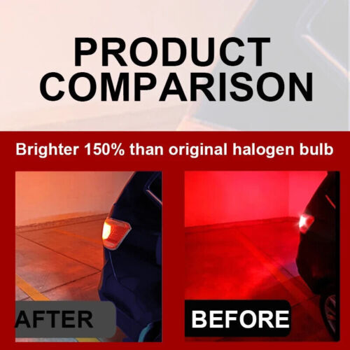 2X BAY15D 1157 RED LED BRAKE STOP TAIL LIGHT BULBS GLOBE SUPER BRIGHT ERROR FREE - Picture 2 of 3