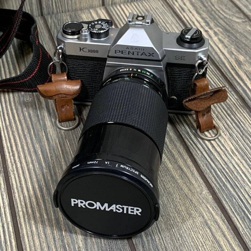 Pentax ASAHI K1000 SLR 35mm Film Camera Promaster 72mm Macro