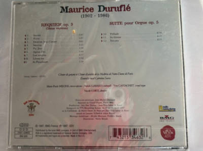 CD MAURICE DURUFLE / REQUIEM A NOTRE DAME DE PARIS / 1997 **NEW, FACTORY SEALED