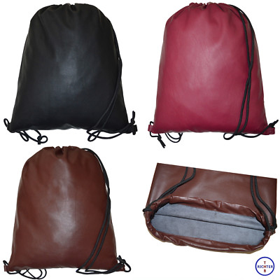 Turnbeutel Kunstlederbeutel mit Kordel Beuteltasche Kunstleder
