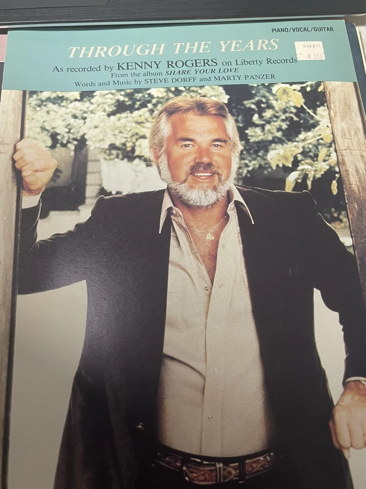 Very cool Kenny Rogers collection: 33/45 rmp vinyl, unopened CDs, sheet music... - Image 3 of 4