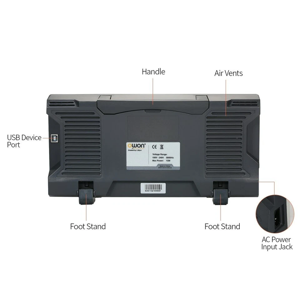OWON SDS1102 Digital Oscilloscope 2CH 100MHZ Bandwidth 1GS/s High Accuracy - Image 4 of 4
