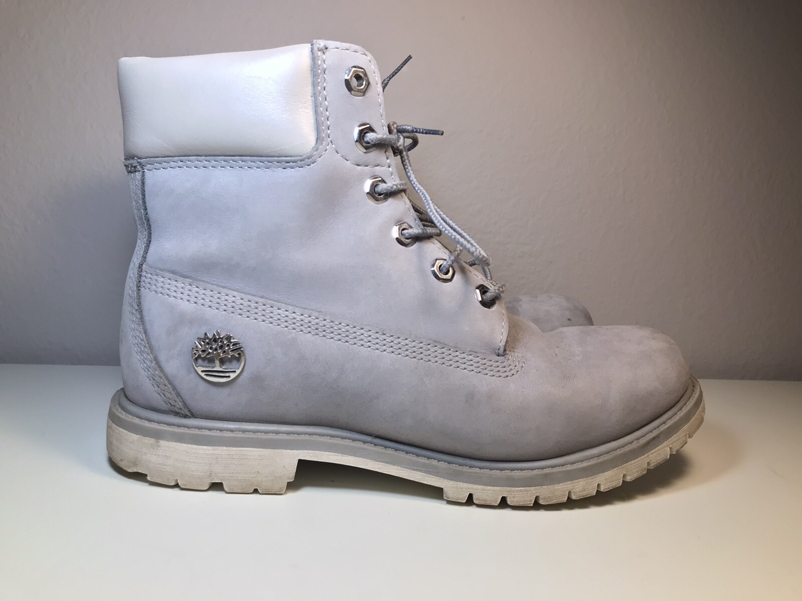 Timberland Women&#039;s Size 10 Medium Grey Nubuck Suede 6in Waterproof A1IV1 | eBay