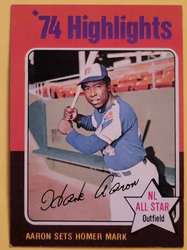 1975 Topps Hank Aaron HOF Highlights EXMT++ #1 Braves