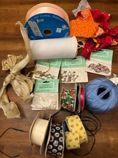 Vintage Collectible Miscellaneous Craft Supplies Ribbons and All