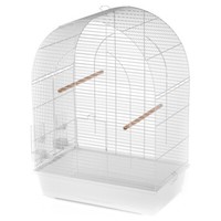Duvo+ VogelkäFig Lusi 3 Weiß 54X34X75Cm Mit Futter- & WasserbehäLter