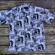 Vintage The Three Stooges Shirt Size medium All Over Print 90s