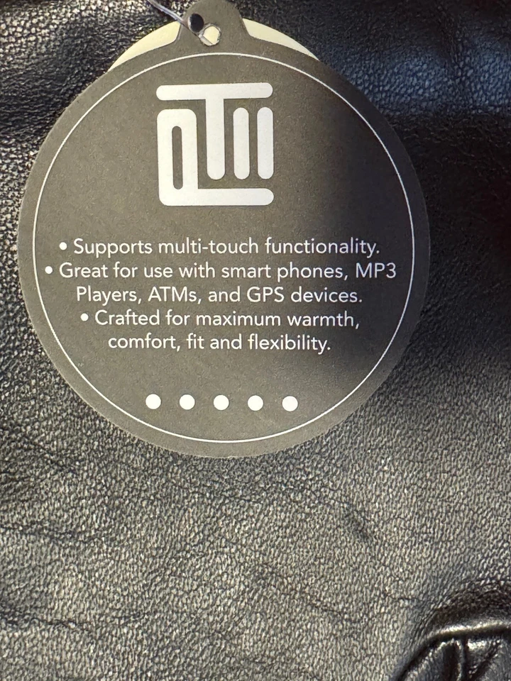 Guantes de cuero negros Fownes Brothers forrados en cachemir Touchpoint Tech talla 6,5 NUEVO Foto 3 de 4