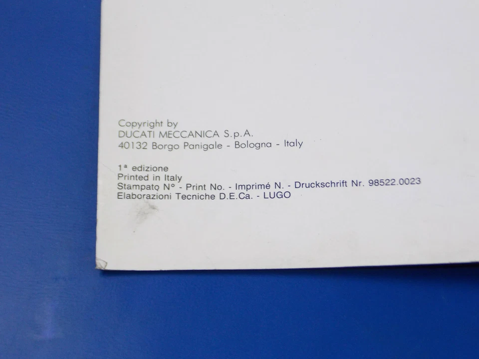 OEM DUCATI DISTRIBUIDOR 750 Montjuich 750 F1 MANUAL DE REPARACIÓN TALLER LIBRO VINTAGE ITALIA Foto 2 de 4