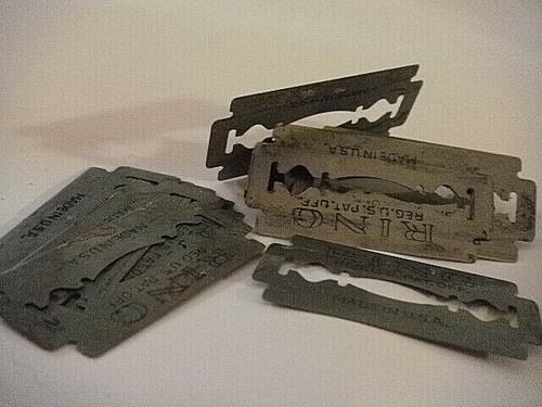 VINTAGE MEN'S RAZOR BLADES 10 "RING" MADE IN U.S.A. REG. U.S. PAT. OFF. COLLECTS - Picture 9 of 10
