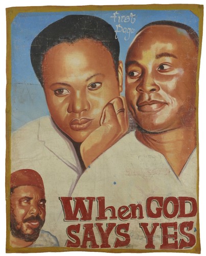 Movie poster Ghana flour Hand painted Art interior design WHEN GOD SAYS YES