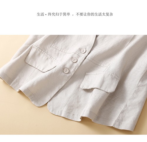 Womens Retro Vest Summer V-neck Casual Sleeveless Waistcoat Cotton Linen Jacket - Bild 11 von 29