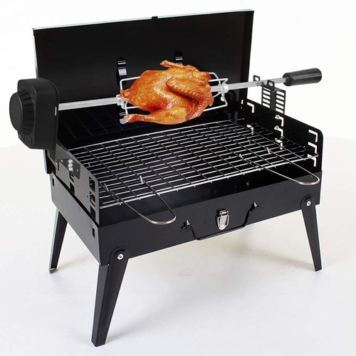 BBQ Drehspieß Grill Rotisserie Spieß mit Motor Edelstahl Elektrischer Grillspieß - Bild 8 von 12