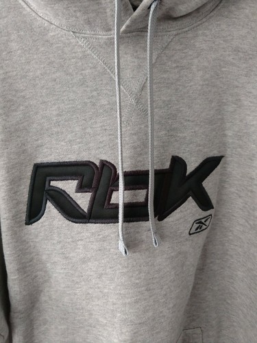 Sudadera con capucha gris producto oficial RBK para hombre - talla mediana - Imagen 4 de 9