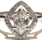 GIA certified 14k white gold 1.17ct marquise diamond engagement ring 4.1g halo 7 — photo 2