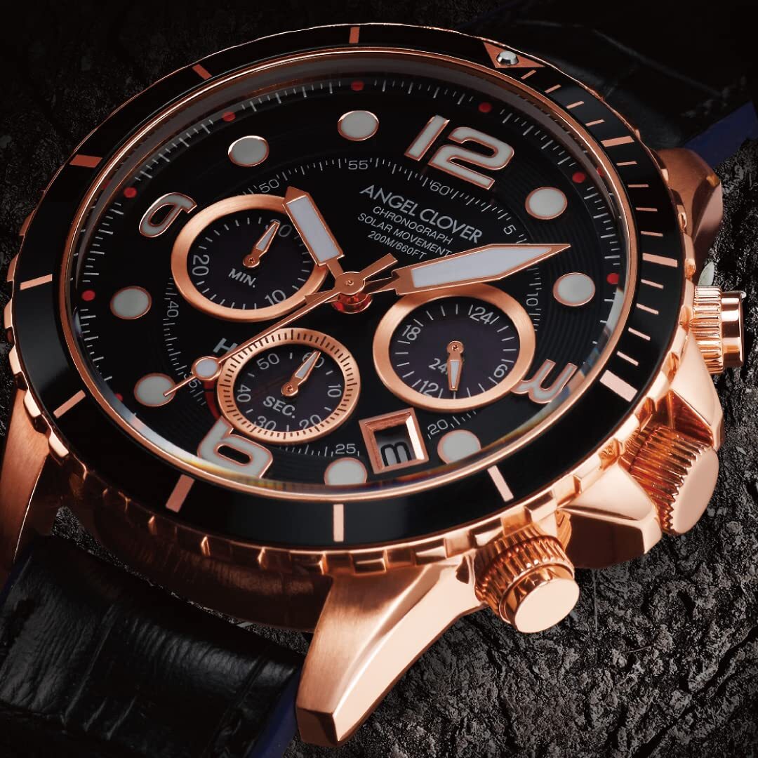 Angel Clover Watch TIME CRAFT DIVER TCD45PBK-BK Men's Black