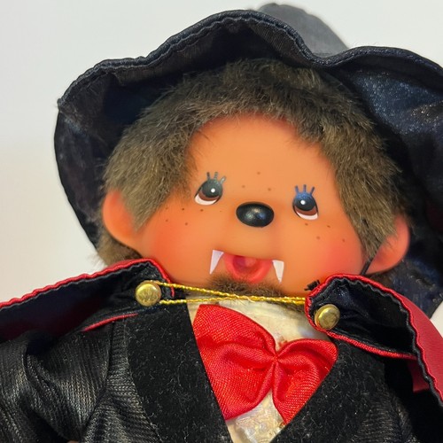 RARE Monchhichi Monkey Plush Sekiguchi Doll Toy Halloween Vampire Dracula Fangs - Picture 11 of 12