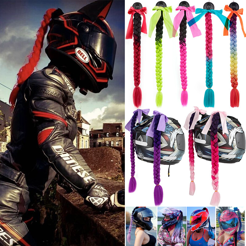 aspire bike helmet ponytail Psc Pigtail Bicycle Braids Hair Tails for Any Helmets Decorations Cup Reusable : Sports & Outdoors Easy to install This ponytail uses a special helmet suction cup and can be used on any smooth surface Pigtails Helmet Braids Ponytail Suction