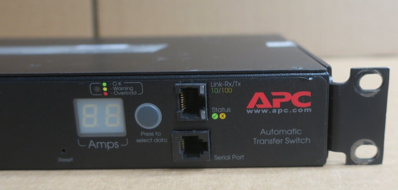 APC AP7723 Rack ATS Automatic Transfer Switch 2x C20 IN 8x C13 + 1x C19 ...