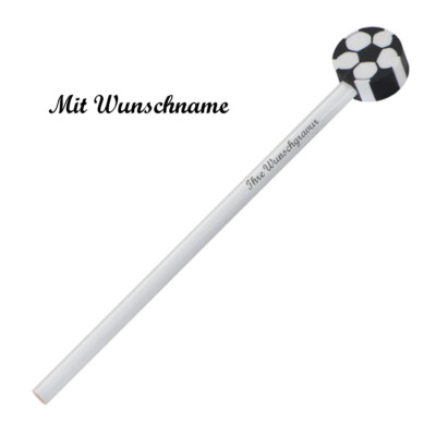 Bleistift mit Namensgravur - HB - mit Motiv Radierer ''Fußball''
