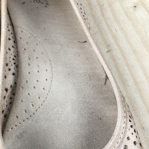 Croft&Barrow Shoes Womens 10 Slip On Flats Beige Faux Leather Perforated Toe - 第 8/18 張圖片