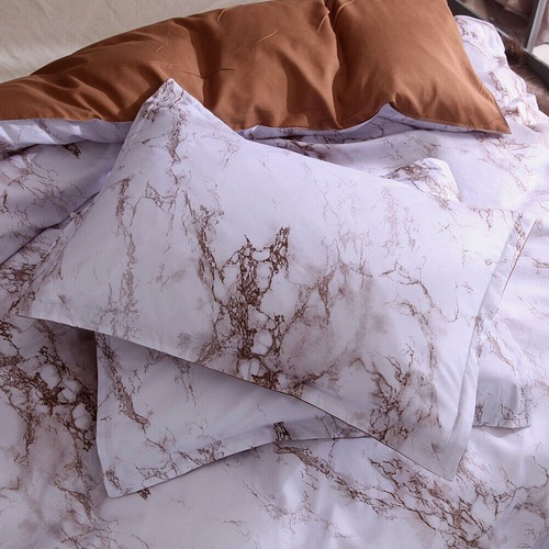3 Piece Duvet Cover Set Microfiber Pleat Marble Soft Quilt Cover For Comforter - Picture 67 of 82