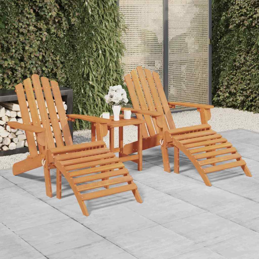 149231 Sedie Giardino Adirondack Poggiapiedi 2pz Legno Massello Acacia