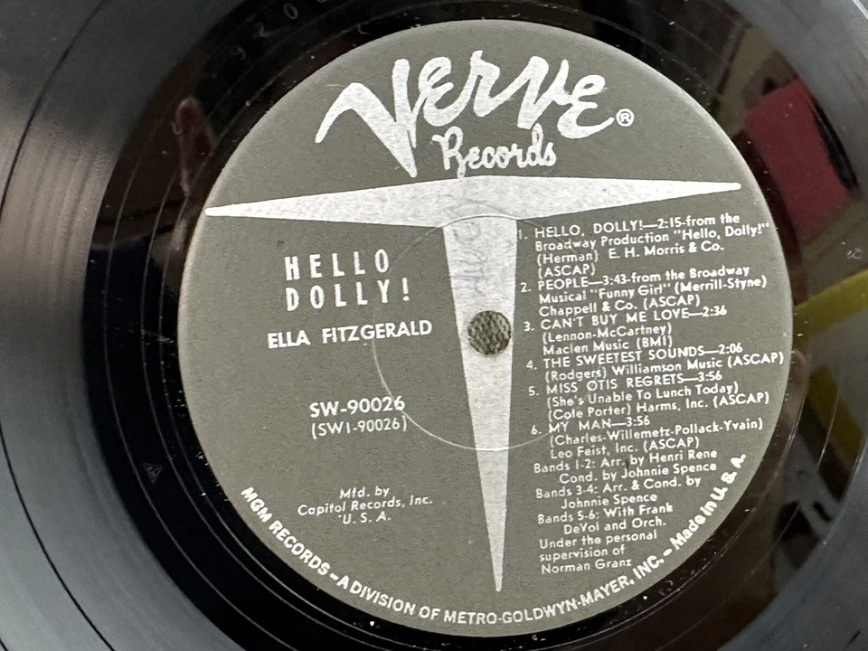 Hello Dolly - Ella Fitzgerald ~ 1964 VINYL LP SW-90026 ~ VG+ ~ Ultrasonic Clean! Foto 2 de 4