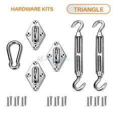 Sun Shade Sail Hardware Kit Garden Patio Awning Canopy Waterproof Cover Outdoor