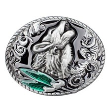 Howling Wolf Men's Belt Buckle Western Cowboy Native American WLF-02 